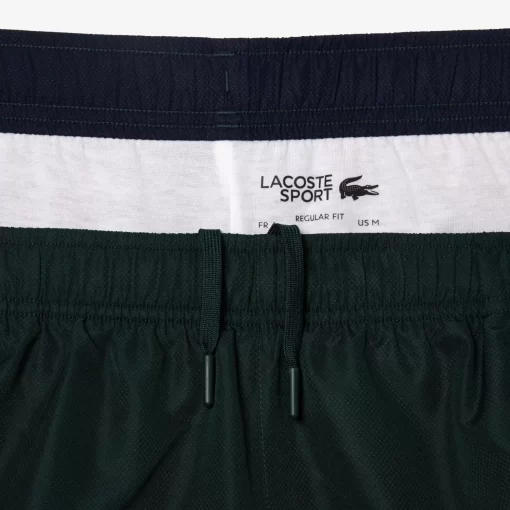 Lacoste Tennis>Tennis-Shorts Aus Recyceltem Gewebe Grun / Navy Blau / Weis 7Up