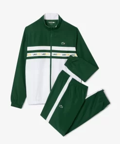 Lacoste Tennis>Tennis-Trainingsanzug Mit Logostreifen Grun / Weis 291