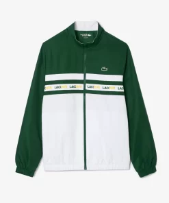 Lacoste Tennis>Tennis-Trainingsanzug Mit Logostreifen Grun / Weis 291