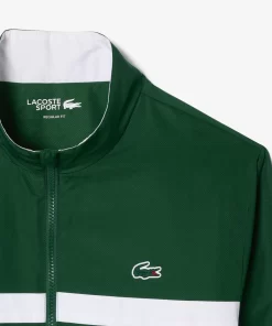 Lacoste Tennis>Tennis-Trainingsanzug Mit Logostreifen Grun / Weis 291