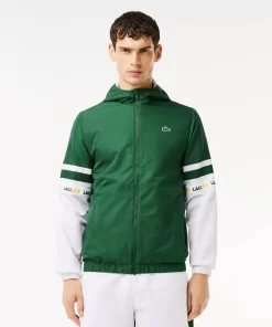 Lacoste Tennis>Tennis-Trainingsjacke Mit Logostreifen Grun / Weis 291