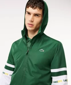 Lacoste Tennis>Tennis-Trainingsjacke Mit Logostreifen Grun / Weis 291