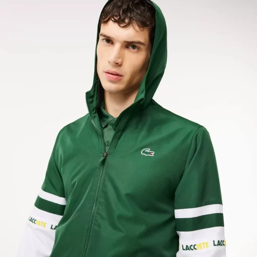 Lacoste Tennis>Tennis-Trainingsjacke Mit Logostreifen Grun / Weis 291