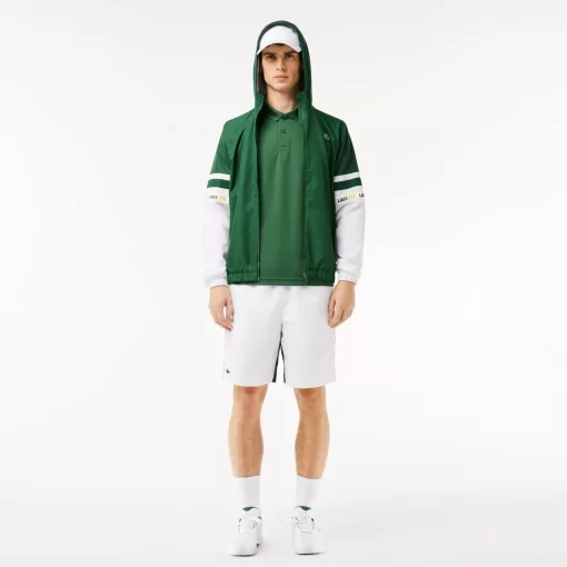 Lacoste Tennis>Tennis-Trainingsjacke Mit Logostreifen Grun / Weis 291