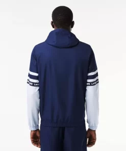 Lacoste Tennis>Tennis-Trainingsjacke Mit Logostreifen Navy Blau / Hellblau Wb3