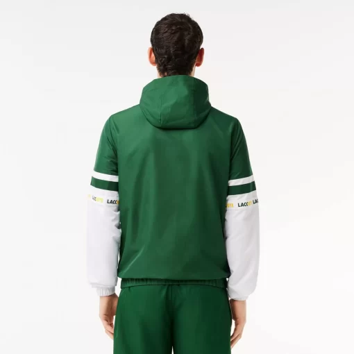 Lacoste Tennis>Tennis-Trainingsjacke Mit Logostreifen Grun / Weis 291