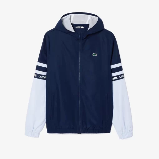 Lacoste Tennis>Tennis-Trainingsjacke Mit Logostreifen Navy Blau / Hellblau Wb3