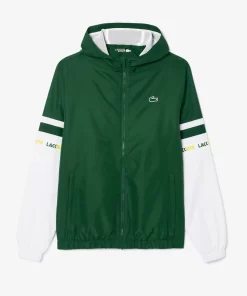 Lacoste Tennis>Tennis-Trainingsjacke Mit Logostreifen Grun / Weis 291