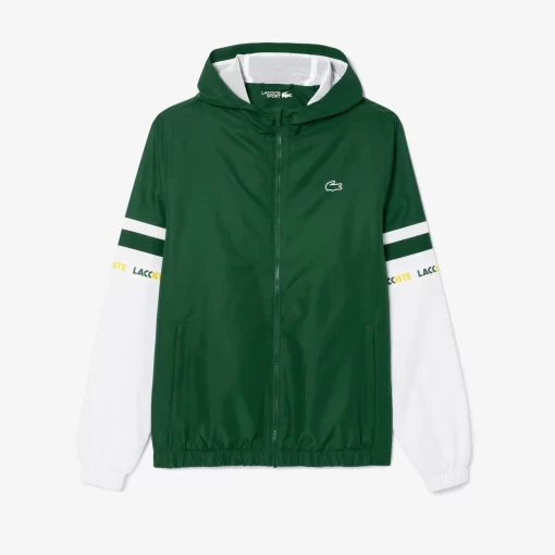 Lacoste Tennis>Tennis-Trainingsjacke Mit Logostreifen Grun / Weis 291