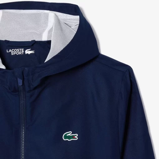 Lacoste Tennis>Tennis-Trainingsjacke Mit Logostreifen Navy Blau / Hellblau Wb3