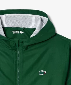 Lacoste Tennis>Tennis-Trainingsjacke Mit Logostreifen Grun / Weis 291