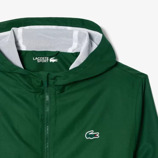 Lacoste Tennis>Tennis-Trainingsjacke Mit Logostreifen Grun / Weis 291