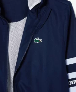 Lacoste Tennis>Tennis-Trainingsjacke Mit Logostreifen Navy Blau / Hellblau Wb3