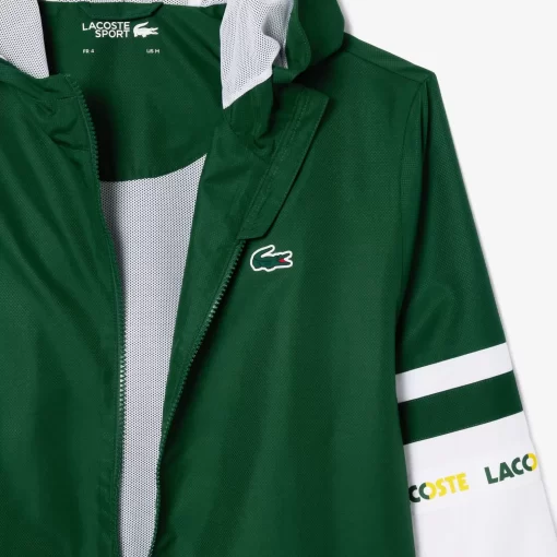 Lacoste Tennis>Tennis-Trainingsjacke Mit Logostreifen Grun / Weis 291