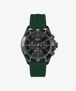 Lacoste Uhren>Tiebreaker Chronograph - Schwarz Mit Grunem Silikonband Schwarz 000