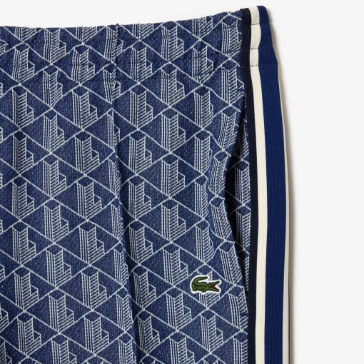 Lacoste Hosen & Shorts>Trainingshosen Aus Jacquard Mit Paris-Monogramm Navy Blau / Weis Qie