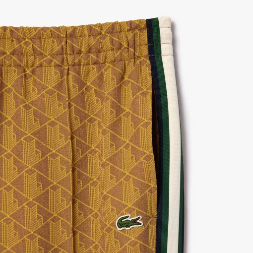 Lacoste Hosen & Shorts>Trainingshosen Aus Jacquard Mit Paris-Monogramm Braun / Gelb Qib