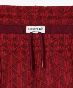 Lacoste Hosen & Shorts>Trainingshosen Aus Jacquard Mit Paris-Monogramm Burgunder / Rot Swm