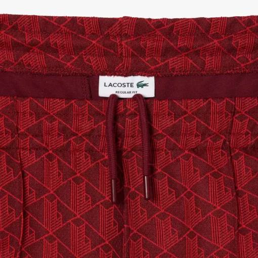 Lacoste Hosen & Shorts>Trainingshosen Aus Jacquard Mit Paris-Monogramm Burgunder / Rot Swm