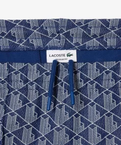 Lacoste Hosen & Shorts>Trainingshosen Aus Jacquard Mit Paris-Monogramm Navy Blau / Weis Qie