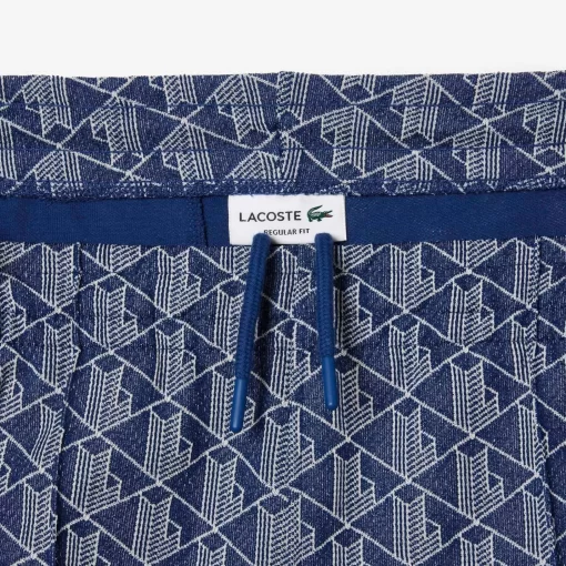 Lacoste Hosen & Shorts>Trainingshosen Aus Jacquard Mit Paris-Monogramm Navy Blau / Weis Qie