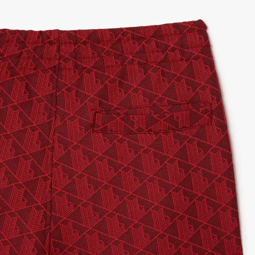 Lacoste Hosen & Shorts>Trainingshosen Aus Jacquard Mit Paris-Monogramm Burgunder / Rot Swm