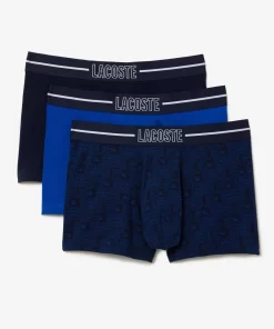 Lacoste Unterwäsche & Loungewear>Trunks Aus Baumwolljersey Mit Stretch Im 3Er-Pack Navy Blau / Blau Izq