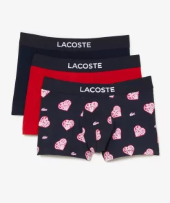 Lacoste Unterwäsche & Loungewear>Trunks Mit Kontrast-Logo Im 3Er-Pack Rot / Weis / Navy Blau 9Fq