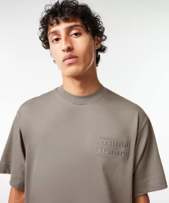 Lacoste T-Shirts>T-Shirt Aus Baumwolle Mit Stickerei Grau S7X