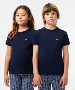 Lacoste Mädchenkleidung>T-Shirt Aus Baumwolljersey Navy Blau 166