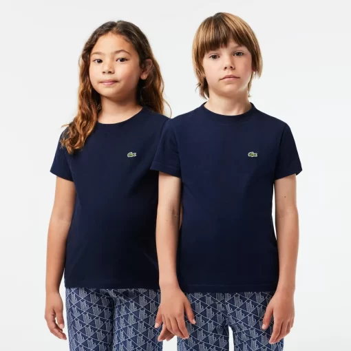 Lacoste Mädchenkleidung>T-Shirt Aus Baumwolljersey Navy Blau 166