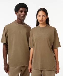 Lacoste T-Shirts>T-Shirt Aus Baumwolljersey Khaki Grun S3I