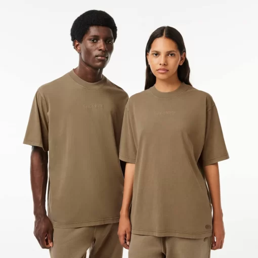 Lacoste T-Shirts>T-Shirt Aus Baumwolljersey Khaki Grun S3I