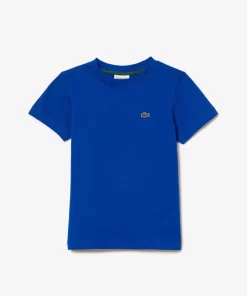 Lacoste Jungenkleidung>T-Shirt Aus Baumwolljersey Kobaltblau Jq0