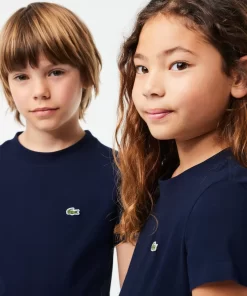 Lacoste Mädchenkleidung>T-Shirt Aus Baumwolljersey Navy Blau 166