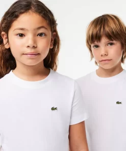 Lacoste Mädchenkleidung>T-Shirt Aus Baumwolljersey Weis 001