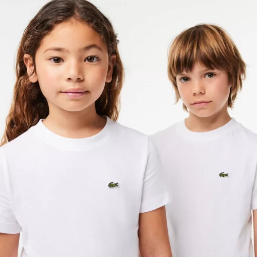 Lacoste Mädchenkleidung>T-Shirt Aus Baumwolljersey Weis 001