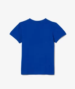 Lacoste Jungenkleidung>T-Shirt Aus Baumwolljersey Kobaltblau Jq0