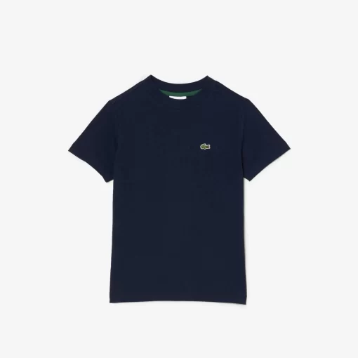 Lacoste Mädchenkleidung>T-Shirt Aus Baumwolljersey Navy Blau 166