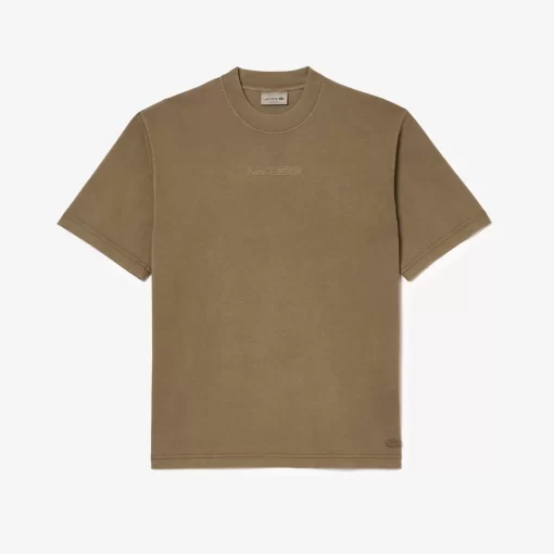 Lacoste T-Shirts>T-Shirt Aus Baumwolljersey Khaki Grun S3I