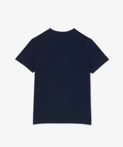 Lacoste Mädchenkleidung>T-Shirt Aus Baumwolljersey Navy Blau 166