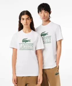 Lacoste T-Shirts>T-Shirt Aus Baumwolljersey Aus Resistenter Baumwolle Weis 001