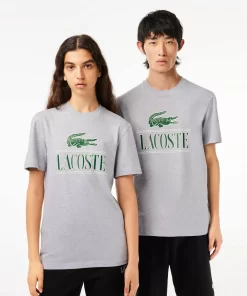 Lacoste T-Shirts>T-Shirt Aus Baumwolljersey Aus Resistenter Baumwolle Heidekraut Grau Cca