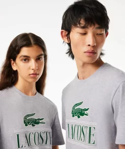 Lacoste T-Shirts>T-Shirt Aus Baumwolljersey Aus Resistenter Baumwolle Heidekraut Grau Cca