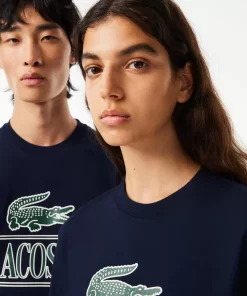 Lacoste T-Shirts>T-Shirt Aus Baumwolljersey Aus Resistenter Baumwolle Navy Blau 166