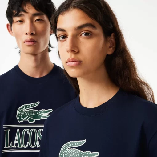 Lacoste T-Shirts>T-Shirt Aus Baumwolljersey Aus Resistenter Baumwolle Navy Blau 166