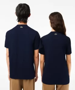 Lacoste T-Shirts>T-Shirt Aus Baumwolljersey Aus Resistenter Baumwolle Navy Blau 166