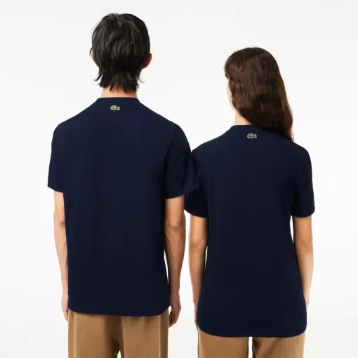 Lacoste T-Shirts>T-Shirt Aus Baumwolljersey Aus Resistenter Baumwolle Navy Blau 166