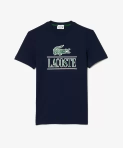 Lacoste T-Shirts>T-Shirt Aus Baumwolljersey Aus Resistenter Baumwolle Navy Blau 166