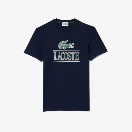 Lacoste T-Shirts>T-Shirt Aus Baumwolljersey Aus Resistenter Baumwolle Navy Blau 166